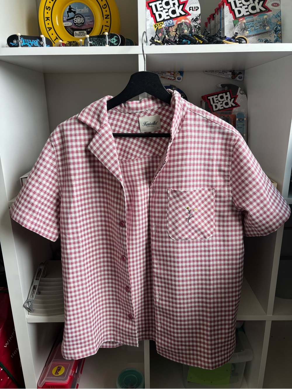 Fairbanks Red Gingham Short-Sleeve Button-Down Shirt